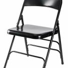 Folding Chair, Black Full Metal Curved Triple Braced 18" W x 18" D x 31" H