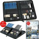 Sketch Pencils Set with Sketchbook, 41-Piece Professional Drawing Set and a 50-S