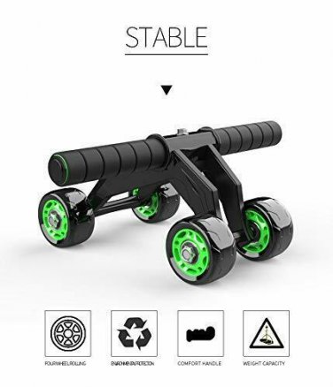 nobrand 4 Wheels AB Roller, Multifunctional Advanced Abdominal Exercise Equipmen