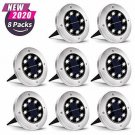 Otdair Solar Ground Lights 8 LED Outdoor Solar Disk Lights Cold White Waterproof