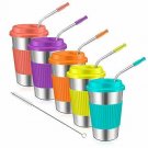 Stainless Steel Cups for Kids and Toddlers, Spnavy 16 OZ Metal Drinking Tumblers