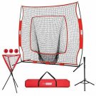 VIVOHOME 7 x 7 Feet Baseball Backstop Softball Practice Net Set with Strike Zone