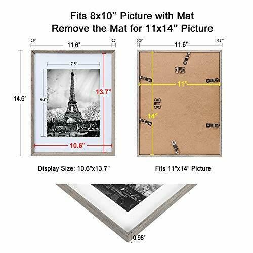 upsimples 11x14 Picture Frame Set of 5,Display Pictures 8x10 with Mat