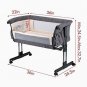 Mika Micky Bedside Sleeper Easy Folding Portable Crib,Grey