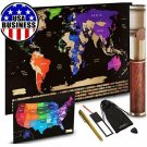 Scratch off World Map + Scratch off USA Map Travel Poster | US States And World