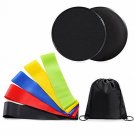 OUTFANDIA Creations Core Sliders & 5 Resistance Loops Booty Bands, Gliding Discs