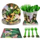 CIEOVO Zoo Jungle Animal Party Supplies - Serves 18 Guest Includes Party Plates,
