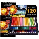 120 Professional Colored Pencils, Artist Pencils Set with 2x50 Page Drawing Pad（