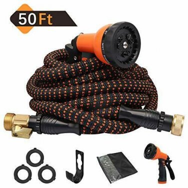 Expandable Garden Hose 50ft Flexible Water Hose Retractable, Upgraded 9 Function