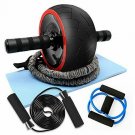 Rootmemory Ab Wheel Roller, Abs Roller Kit with Resistance Bands, Jump Rope, 8-S