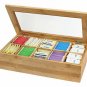 Estilo Bamboo Tea Storage Box, 10 Equally Divided Compartments
