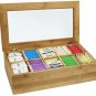 Estilo Bamboo Tea Storage Box, 10 Equally Divided Compartments