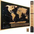 XL Scratch Off Map of The World with Flags - 36 x 24 Easy to Frame Scratch Off W