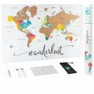Scratch Off Map of The World | Deluxe Watercolor Wanderlust Edition | XL Size 24
