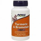 NOW Supplements, Turmeric & Bromelain (Standardized Turmeric Extract) with Brome