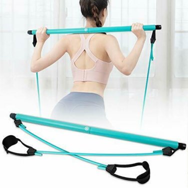 SKY TOP POWER Portable Pilates Bar Kit with Resistance Band Adjustable Exercise