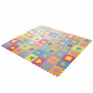 Interlocking Foam Tile Play Mat with Shapes - Nontoxic Children's Multicolor Puz