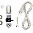 Creative Hobbies Silver Finish Bottle Lamp Kit with 3 Rubber Adapters for Wine,