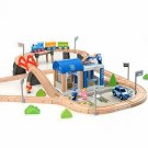 ZONXIE Wooden Train Track Sets Fits Thomas Brio Play Train Set with Bridge Batte