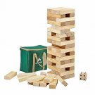 ApudArmis Giant Tumble Tower, 54 PCS Pine Wooden Toppling Tower Game with 1 Dice