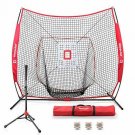 Keenstone 7' X 7' Baseball & Softball Practice Hitting & Pitching Net with Bow F