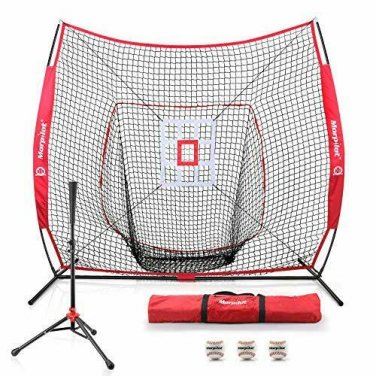 Keenstone 7' X 7' Baseball & Softball Practice Hitting & Pitching Net with Bow F