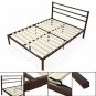 GMNEW Full Size Bed Frames, Wood Platform Mattress Foundation, Full 9 Legs Suppo