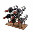 STONE Countertop Bottle Rack, Tabletop Wood Bottle Holder, Hold 6 Bottles, Perfe