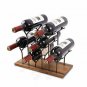 STONE Countertop Bottle Rack, Tabletop Wood Bottle Holder, Hold 6 Bottles, Perfe