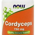 NOW Foods Cordyceps 200 Vegan Caps, 750mg, Organic Cordyceps Sinensis Mycelium M