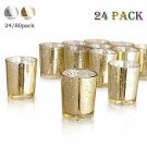 Luxus Home Gold Mercury Votive Candle Holder, Glass Tealight Candle Holders for