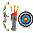 GoBroBrand Bow and Arrow Set for Kids -Green Light Up Archery Toy Set -Includes