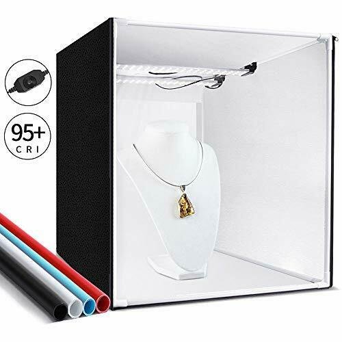 Photo Box, 8 PCS Backdrops Travor Photo Light Box 24 X 24 Inch Dimmable Photography Lighting Shooting Tent Kit With 126 Pcs Led Lights Portable Bag White Black Red Blue Green Yellow
