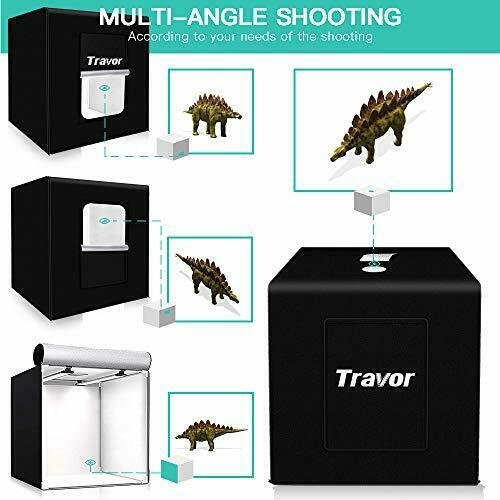 Photo Box, 8 PCS Backdrops Travor Photo Light Box 24 X 24 Inch Dimmable Photography Lighting Shooting Tent Kit With 126 Pcs Led Lights Portable Bag White Black Red Blue Green Yellow