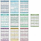 QuickFit 10 Pack - Exercise Workout Poster Set - Cable Machine, Dumbbell, Suspen
