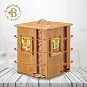 Bamboo Rotating Tea Holder Organizer - Wood Carousel Spinning Tea Storage Box -