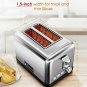 Holife Toaster 2 Slice, Stainless Steel Toaster Bagel Toaster with Digital Displ