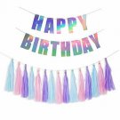 HOLLOSPORT Color Birthday Decorations Party Supplies, Shiny Happy Birthday Bunti