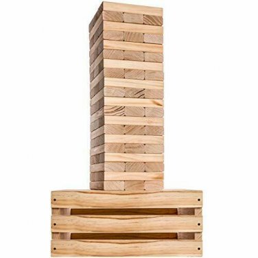 Splinter Woodworking Co Giant Tower Game | 60 Large Blocks | Storage Crate / Out