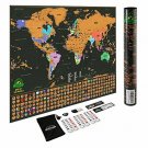 Scratch Off Map of The World – Deluxe Travel Map with US States and Country Flag