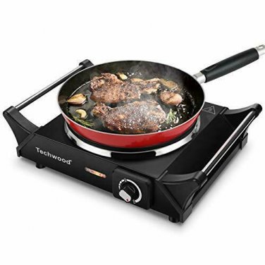 Techwood Hot Plate Electric Single Burner Portable Burner, 1500W with Adjustable