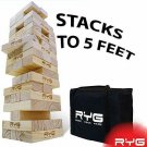 RYG Giant Wooden Toppling Tower, Large Tumbling Timbers Blocks, Wood Stacking Ya
