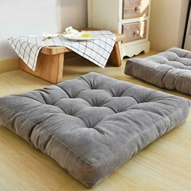 HIGOGOGO Solid Square Seat Cushion, Tufted Thicken Pillow Seat Corduroy Chair Pa