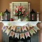 Vagski Happy Birthday Burlap Banner Colorful Bunting Banner Garland Flags for Bi