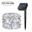 LiyuanQ Solar String Lights, 200 LED Solar Fairy Lights 72 Feet 8 Modes Silver W