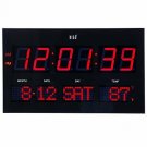 hito 14.2” Large Oversized LED Wall Clock Seconds Date Day Indoor Temperature Ad