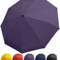 Windproof Travel Umbrellas - Rain Umbrella with Teflon Coating, Compact and Coll