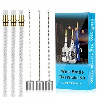 LANMU Wine Bottle Torch Wicks,Patio Torches,Citronella Torches,Backyard Torches,