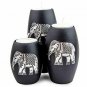 IYARA CRAFT 3 Wooden Candle Holders Elephant Home Decor- Decorative Candle Holde