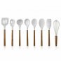 Cook with Color 8 Pc Non Stick Silicone Utensil Set with Rounded Wood Handles fo